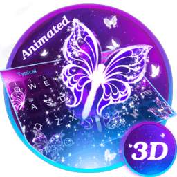 3D Smoke Butterfly Theme&Emoji Keyboard