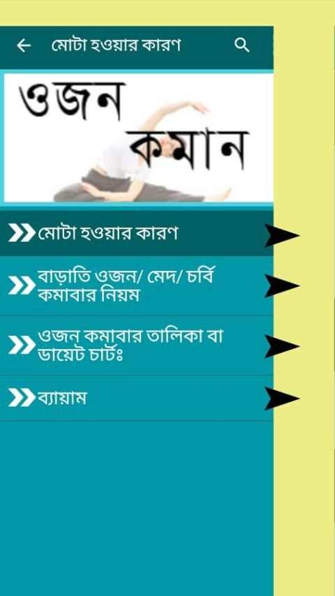 মোটা স্বাস্থ্য চিকনের উপায় -Diet plan/weight loss screenshot 3