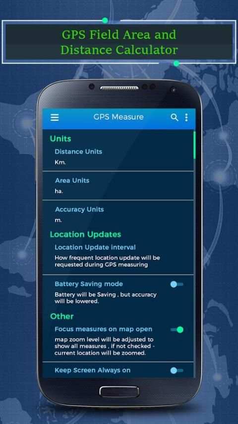 GPS Field Area and Distance Calculator screenshot 1