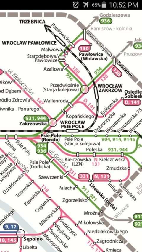 Wroclaw Tram & Bus Map screenshot 1