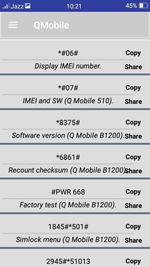 Secret Codes Of Android Phones скриншот 2