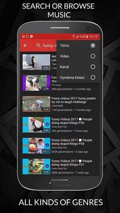 EasyTUBE Lite (MultiTasking)Video ve Muzik 1 تصوير الشاشة