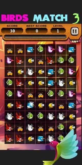Angry Hunting Birds Match 3 स्क्रीनशॉट 3