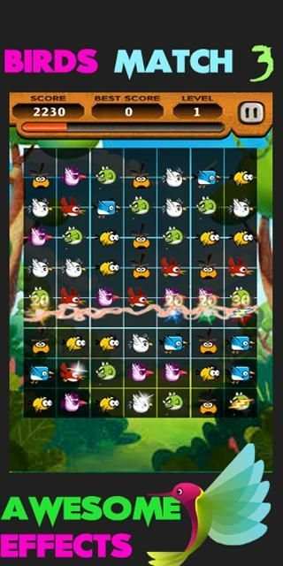 Angry Hunting Birds Match 3 स्क्रीनशॉट 1