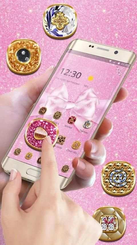 Pink Shining Cute Bow Theme screenshot 2