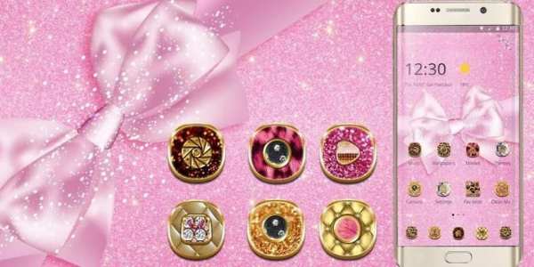 Pink Shining Cute Bow Theme screenshot 1