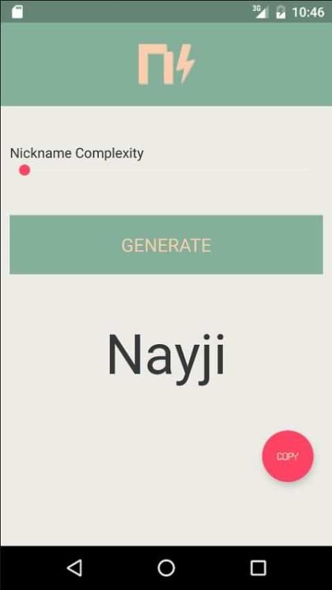 Nickname Generator स्क्रीनशॉट 1