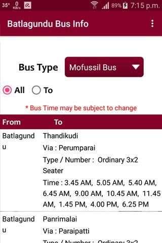 Batlagundu Bus Info स्क्रीनशॉट 5