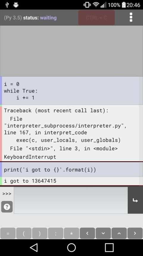Pyonic Python 3 interpreter 2 تصوير الشاشة