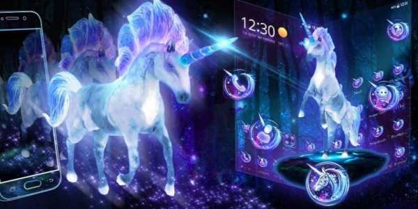 3D Dreamy Unicorn Galaxy Theme screenshot 1