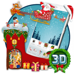 3D Merry Christmas &amp; happy new Year 2018 Theme أيقونة