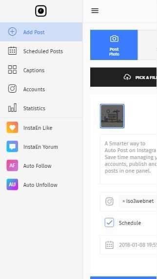 InstaEn - schedule post on instagram screenshot 2