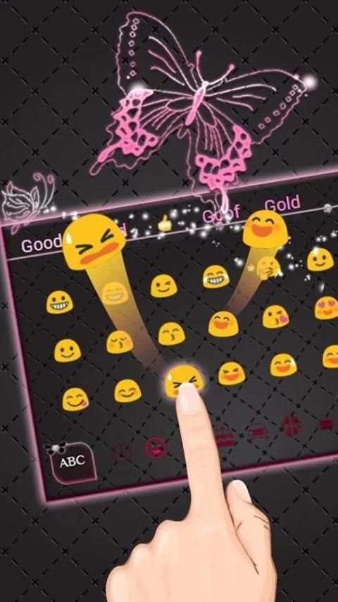 Pink Black Butterfly Keyboard 2 تصوير الشاشة