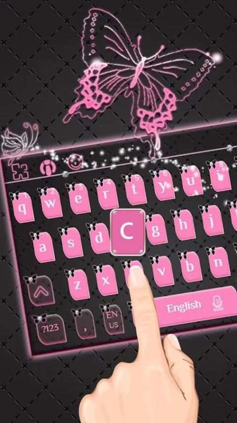 Pink Black Butterfly Keyboard 1 تصوير الشاشة