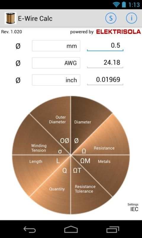 E-Wire Calc screenshot 2