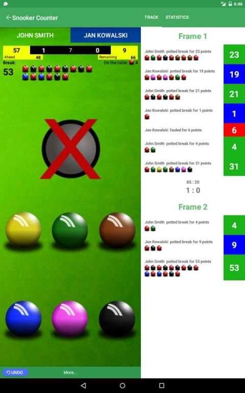 Snooker Score Counter 10 تصوير الشاشة