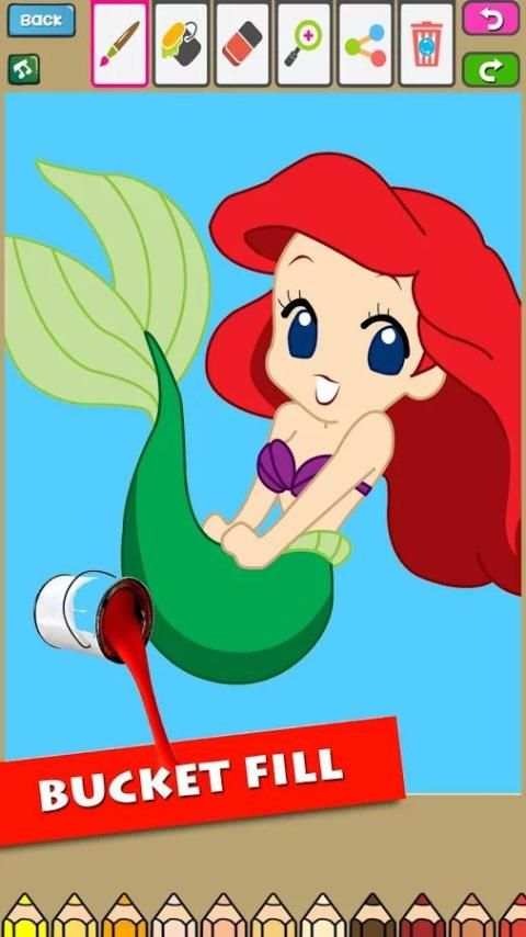 Little Mermaid Coloring Book скриншот 3