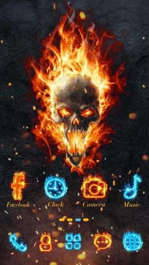Skulls Go Launcher Theme скриншот 5