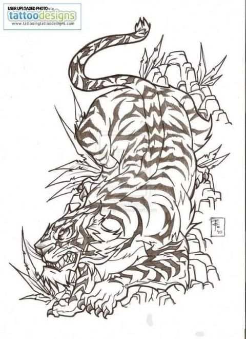 Tiger Tattoo Design Wallpaper 5 تصوير الشاشة