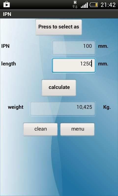 Metal Weight Calculator screenshot 1