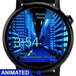 Watch Face Neon City Wallpaper