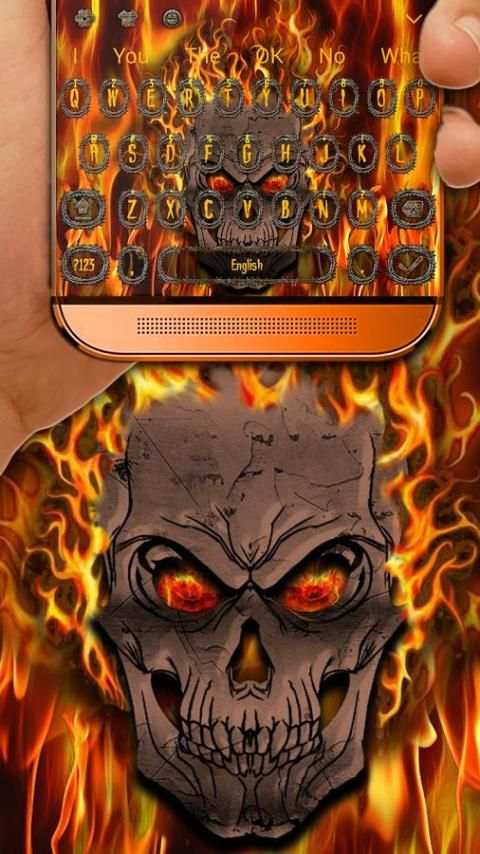 Fire Skull Keyboard Theme स्क्रीनशॉट 1