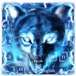 Blue fire Ice wolf keyboard icon