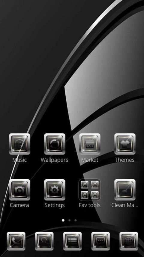 Mirror black glass theme Low profile screenshot 5