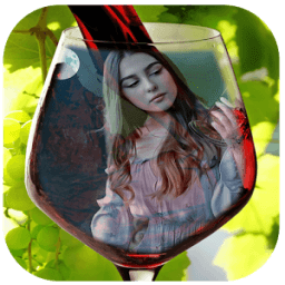 wine glass photo editor أيقونة