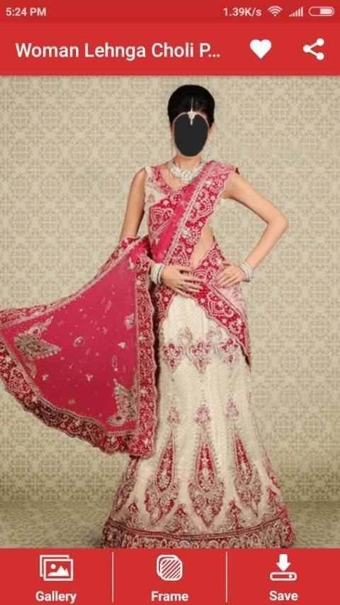 Woman Lehnga Choli Photo Montage скриншот 2