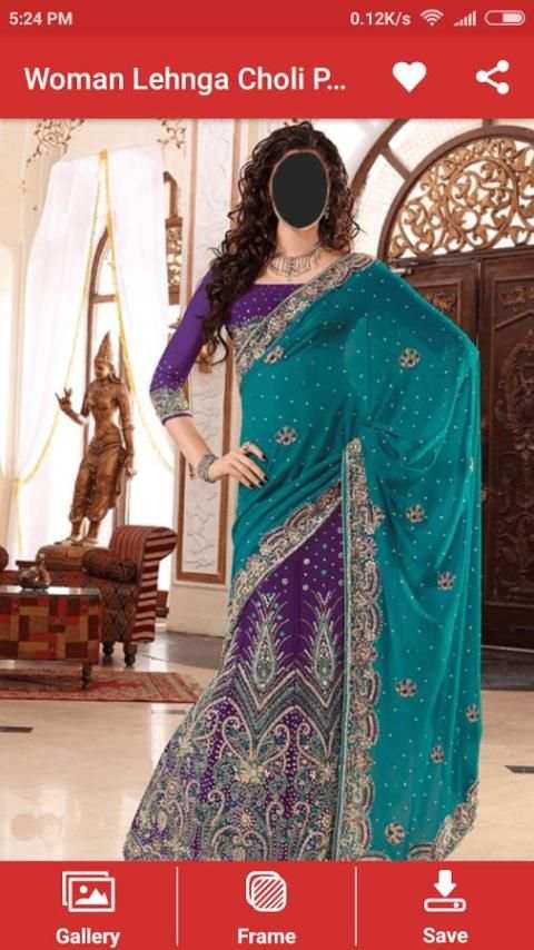 Woman Lehnga Choli Photo Montage скриншот 1