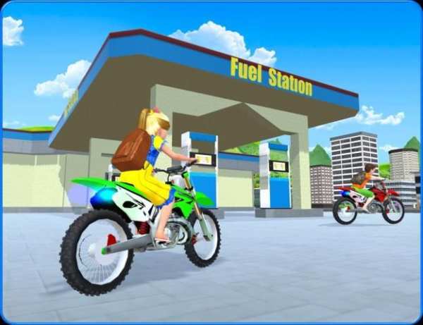Kids School Highway Traffic Bike Racing скриншот 8