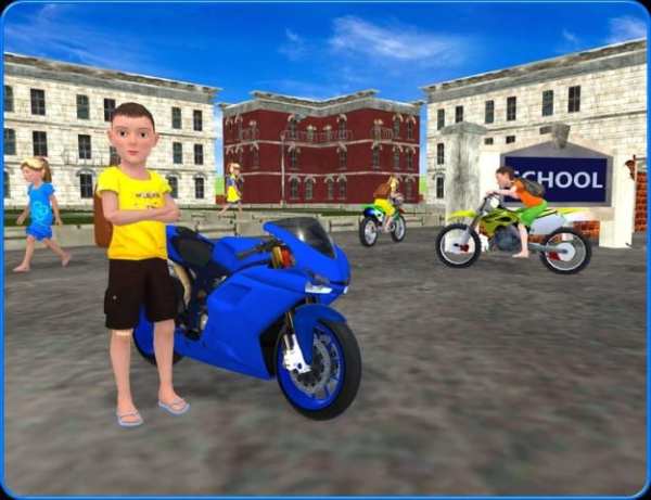 Kids School Highway Traffic Bike Racing screenshot 6