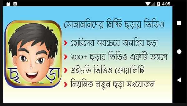 সোনামণিদের মিষ্টি ছড়া ভিডিও | Sonamonider Chora скриншот 1