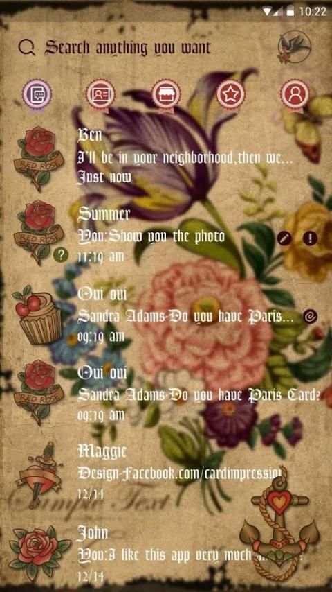 GO SMS RETRO LOVE THEME screenshot 4