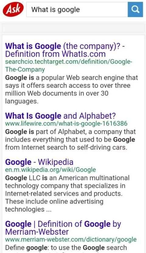 Ask.com screenshot 2