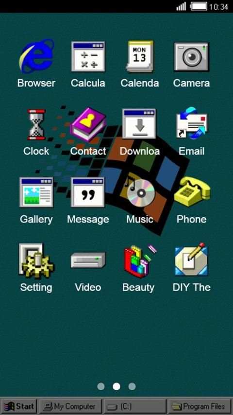 Windroid Theme for windows 95 PC Computer Launcher स्क्रीनशॉट 3