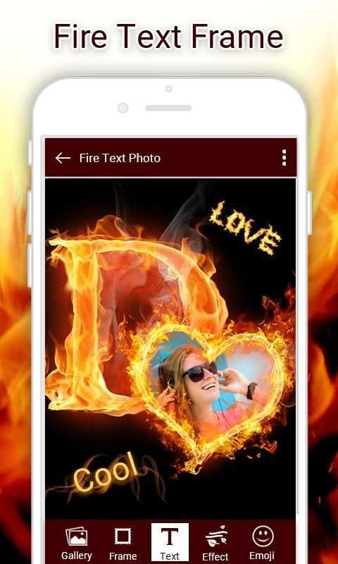 Fire Text Photo Frame स्क्रीनशॉट 3