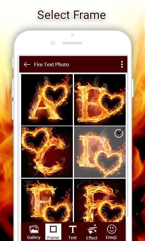 Fire Text Photo Frame screenshot 5