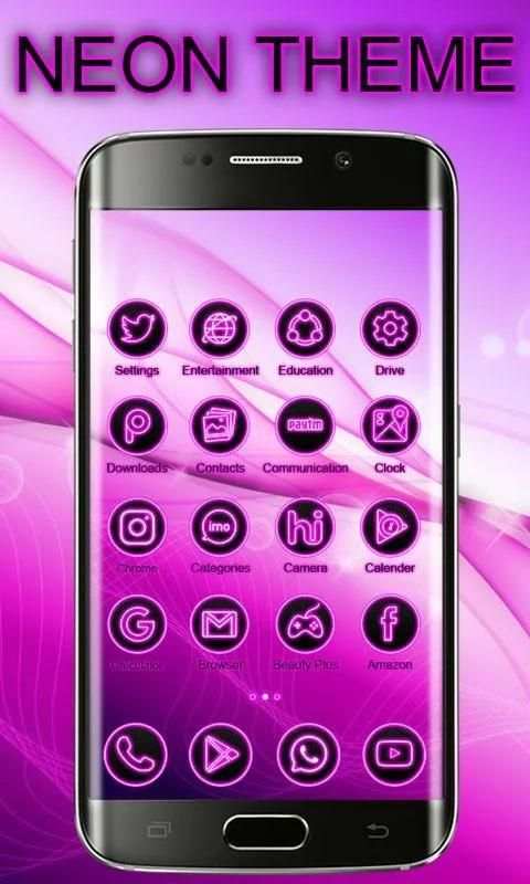 Neon Launcher Theme Free स्क्रीनशॉट 3