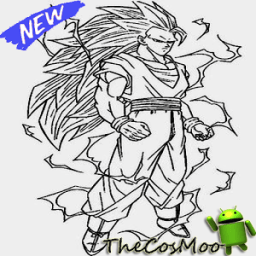 Learn to draw sketches son goku super saiyan أيقونة