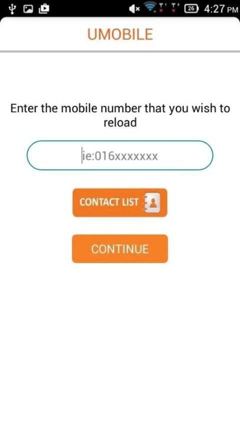 U Mobile Top-up 5 تصوير الشاشة