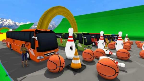 Superhero Color Bus Racing Stunt 3D screenshot 2