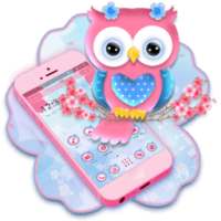 Cute Pink Owl Theme on 9Apps