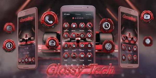 Glossy Tech V Launcher Theme screenshot 1