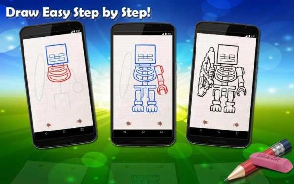 Drawing Lessons Bioms Mine Craft Lego Blocks 1 تصوير الشاشة