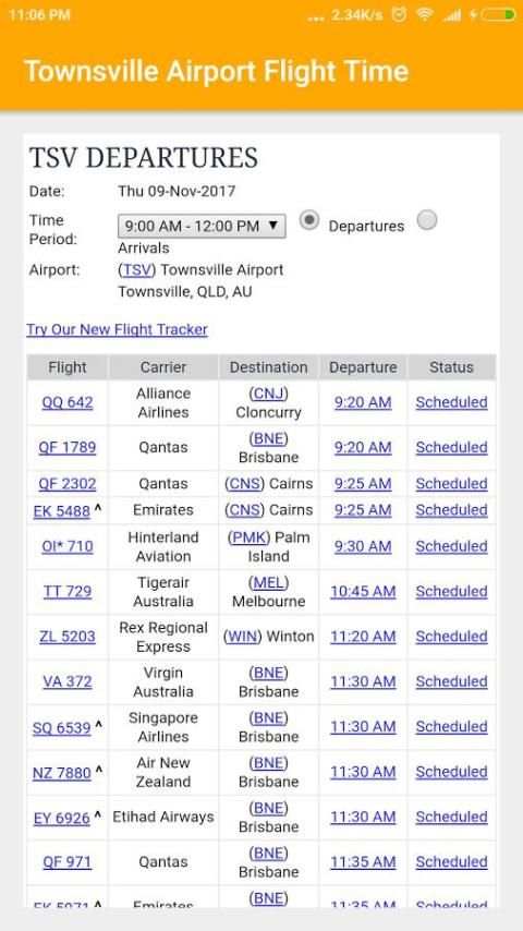 Townsville Airport Flight Time screenshot 2