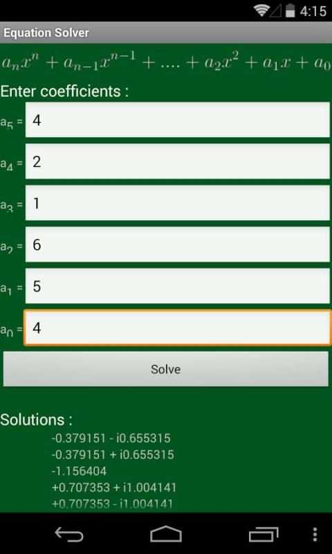 Equation Solver 1 تصوير الشاشة