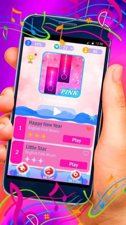 Pink Piano Tiles 3 screenshot 4
