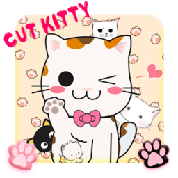 Pink cat keyboard theme иконка